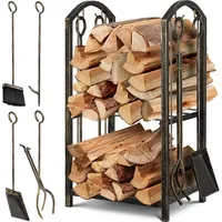 Kesser KESSER® Kaminholzregal 5-teiliges Set Kaminholzständer Feuerholzablage Brennholzregal Innen