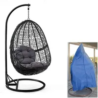 RAMROXX Luxus Hängesessel mit Gestell Schwarz Sitzkissen Grau XL