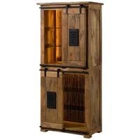 Massivmoebel24 Schrank Mango / Altholz 80x45x175 Natur lackiert Railway