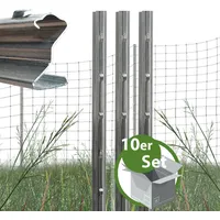 Trutzholm Z-Profil Zaunpfosten 230 cm feuerverzinkt 10x Zaunpfähle 1,5