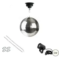 Satisfire Spiegelkugel Komplettset 30cm mit Motor, LED Pinspot (kaltweiss)