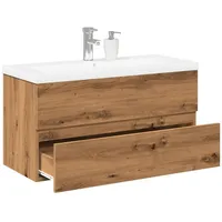 VidaXL Waschbeckenunterschrank mit Einbaubecken Artisan-Eiche
