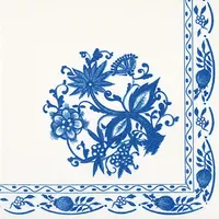 Ti-Flair Servietten Papier 33x33cm 3-lagig Zwiebelmuster 20 Stück Weiß