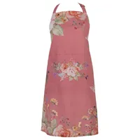 Clayre & Eef Küchenschürze Flowers Pink 70x85 cm Baumwolle
