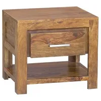 MASSIVMOEBEL24.DE Nachttisch Sheesham 50x40x45 Life Honey lackiert Metro Life