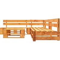 VidaXL Garten-Lounge-Set 4-tlg. Holz honigbraun
