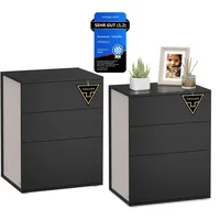 VASAGLE Nachttisch Toolless-Technologie, superschnelle werkzeuglose Montage, Beistelltisch 3 Schubladen,