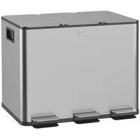 Homcom Mülltrennsystem 61,9 l Silber