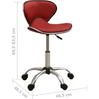 VidaXL Bürostuhl Kunstleder Weinrot