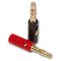 Dynavox Bananenstecker rot, schwarz 4er-Set Kunststoff