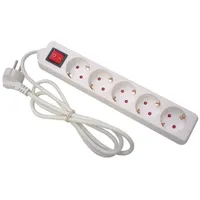 Perel Steckdosenleiste 1,5 m Weiß 5 St.