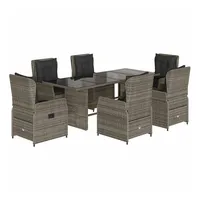 VidaXL Garten-Essgruppe 7-tlg. Grau