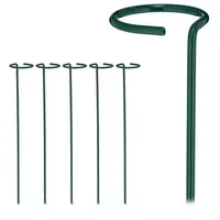 Relaxdays 12x Pflanzstäbe aus Metall dunkelgrün
