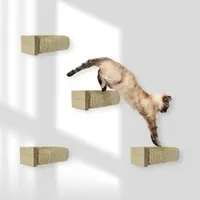 Rohrschneider Katzentreppe Wandelement für Katzen mit starkem Sisalseil 4-er