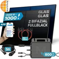 Sunniva Balkonkraftwerk Full Black Bifazial 1000/800 W inkl. 2