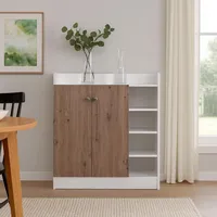 Hti-Living Sideboard mit 8 Regalfächern Weiß-Artisaneiche