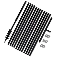 VidaXL Hand-Erdbohrer mit Griff 80 mm Verlängerungsrohr 13 m