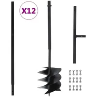 VidaXL Hand-Erdbohrer 250 mm mit Verlängerungsrohr 12 m