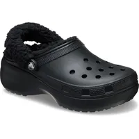 Crocs Lined Fuzz Strap Clog Schwarz 42
