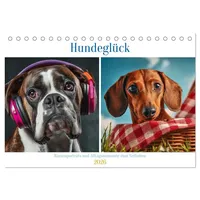 Calvendo Hundeglück (Tischkalender 2026 DIN A5 quer), CALVENDO Monatskalender: