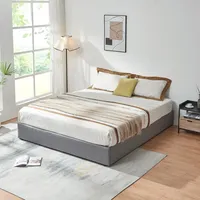 [en.casa] Polsterbett Nola 180x200 cm Leinen Grau