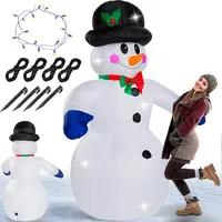 DEUBA MONZANA® Aufblasbarer Schneemann XXL 240cm LED Beleuchtet Befestigungsmaterial