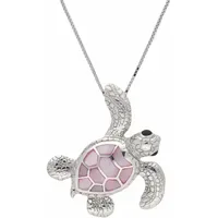 FIRETTI Kette mit Anhänger Schildkröte rosa / Silber
