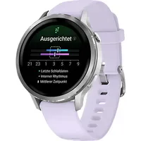 Garmin Venu  4 41 mm Grau/Silber Silikon Armband Lavendelblau