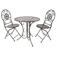 Kobolo Metalltischset 3-tlg. Braun