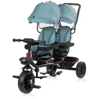 Babyshoppen Geschwisterdreirad Hip Hop, Schiebegriff, Sitze 360° drehbar, Gurte