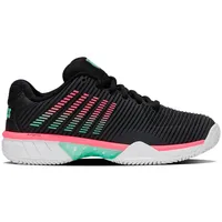 K-Swiss Hypercourt Express 2 Clay Tennis Shoe, Black/White/Neon Mint,