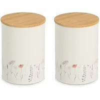 Zeller Vorratsdose Flowers weiß 16 cm 1200 ml 2-tlg.