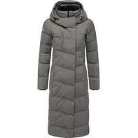 Ragwear Damen, Langer Wasserdichter Steppmantel mit Kuschelkragen