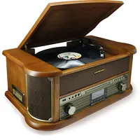 Soundmaster NR566BR 7-in-1 Nostalgie Stereoanlage Plattenspieler Audio Technica Tonabnehmer