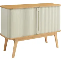 [en.casa] Kommode Tysvær 110x40x80 cm Bambus/Cremeweiß