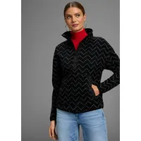 POLARINO POLARINO, Fleecepullover in schwarz-grau | Gr. 32/34,