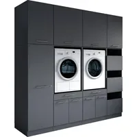 Laundreezy Mehrzweckschrank-Set LAUNDREEZY "Laundreezy, 8-tlg. Mehrzweckschrank-Set B/H/T 235/238/68 cm",