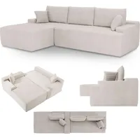 Juskys Sofa Coredo mit Cord Bezug & Dekokissen -