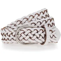 Mustang Flechtgürtel in Weiß mit Dornschließe in Silber-75