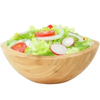 Relaxdays Salatschüssel, Bambus, oval, HxBxT: 10 x 25 x