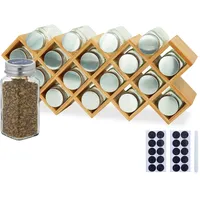 Relaxdays Gewürzregal Bambus 43 x 18 x 9,5 cm