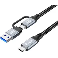 Equip Kabel USB-C3.2->C/A Gen2x2 PD100W St/St schwarz
