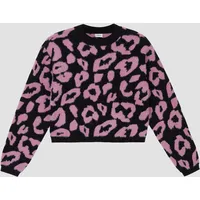 S.Oliver Flauschiger Strickpullover im Loose Fit mit Leo-Muster -