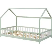 [en.casa] Kinderbett Sisimiut 120 x 200 cm Kiefer mintgrün/weiß