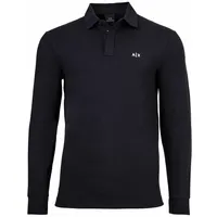 Giorgio Armani ARMANI EXCHANGE Herren Langarm-Polo mit Printmuster blau