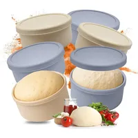 Relaxdays Pizzaballenbox, mit Deckel, Set, Silikon, bis 350 g