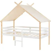 [en.casa] Hausbett Surnadal 90 x 200 cm Kiefer naturbelassen