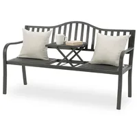 Relaxdays Gartenbank 150 x 57,5 x 90 cm Anthrazit