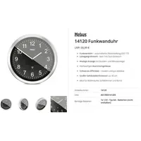 MEBUS Wanduhr 45,0 cm 14120 silber