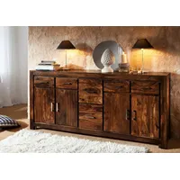 MASSIVMOEBEL24.DE Sideboard Sheesham 200x45x90 life honey lackiert METRO LIFE
